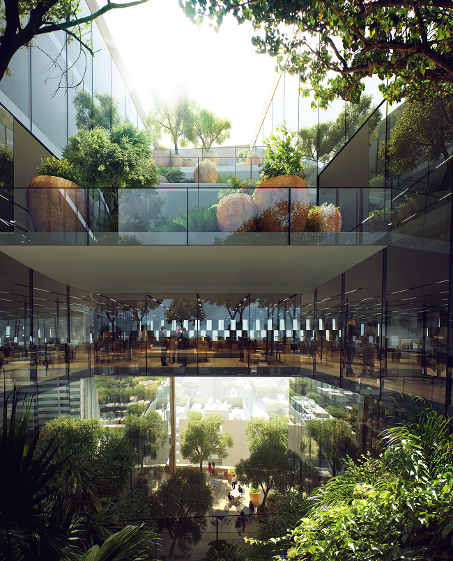 Impressie van de openbare terrassen.